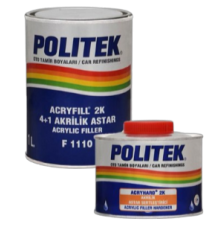 POLITEK Акриловая шпаклевка ACRYFILL 2K 4+1  и ОТВЕРДИТЕЛЬ ДЛЯ АКРИЛОВОЙ ГРУНТОВКИ 1л+0,25л