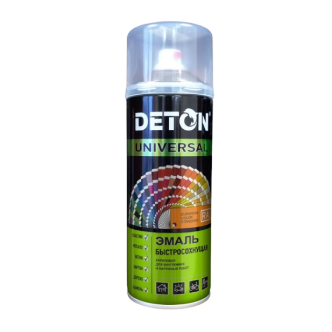 DETON UNIVERSAL - Acrylic enamel metallic - Chrome (Bright CHROM), quick-drying, aerosol 520 ml