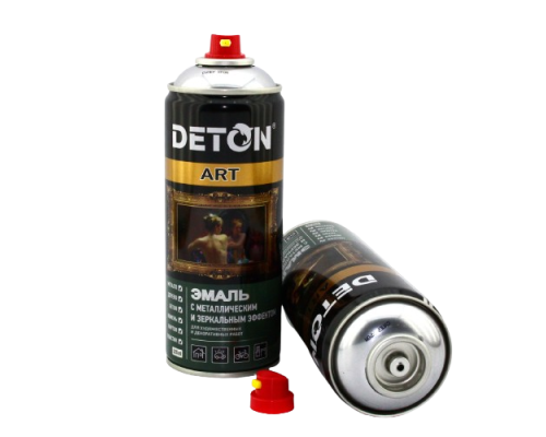 DETON ART - Эмаль металлик - Супер Хром - Аэрозоль, 520 мл