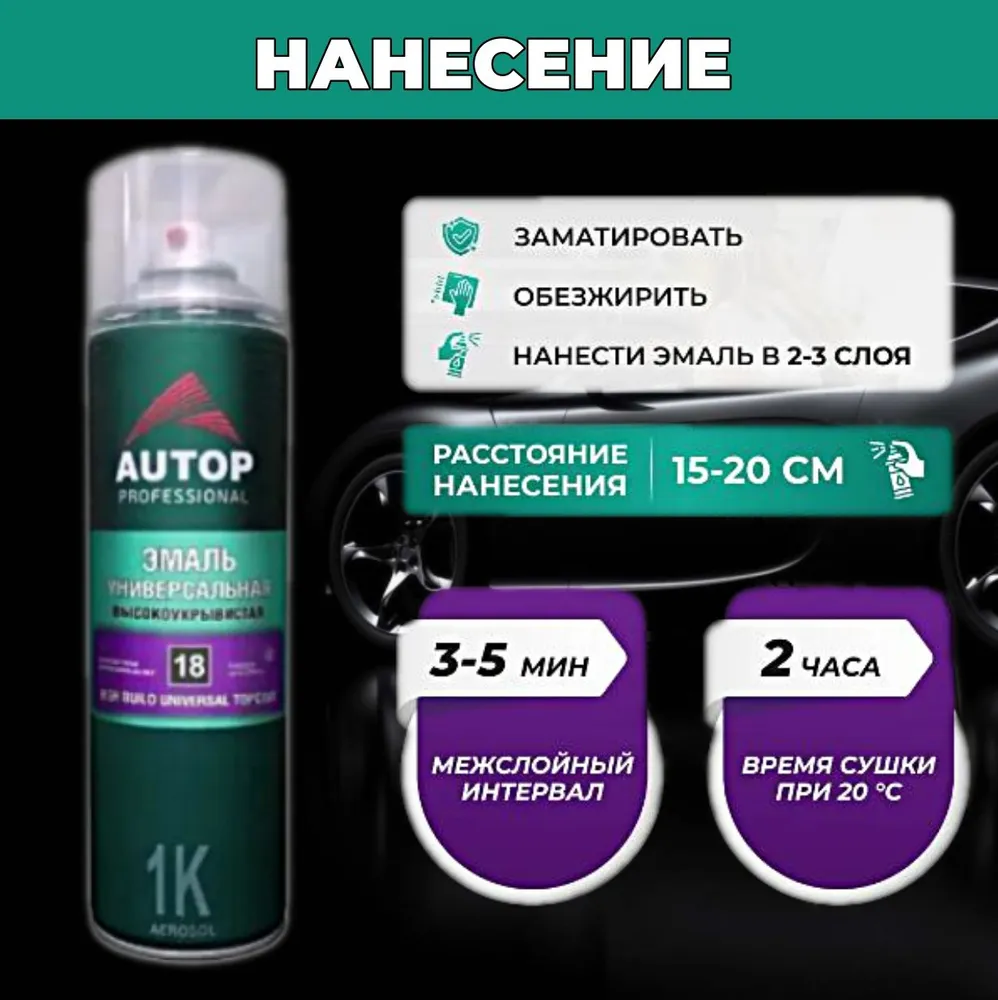 Эмаль акриловая аэрозольная AUTOP